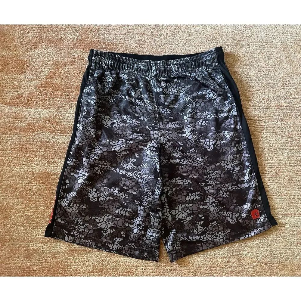 AND1 black gray  /purple basketball shorts men’s S drawstring elastic waist
